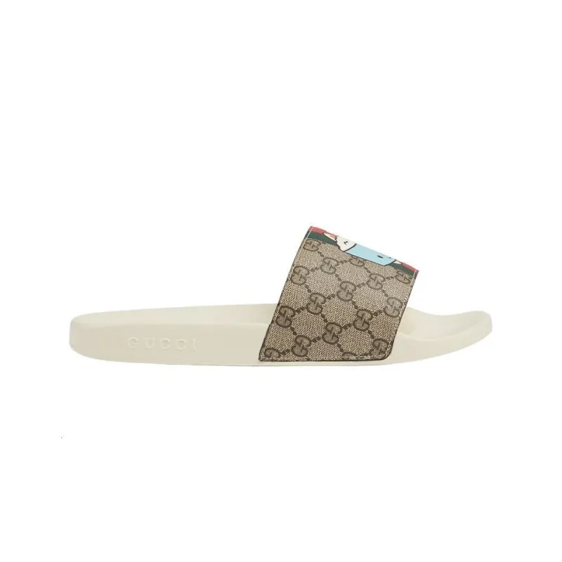 GUCCI Animal Web Slides 'Beige'-1