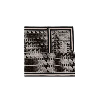 BALMAIN Monogram pattern Wool blend Scarf