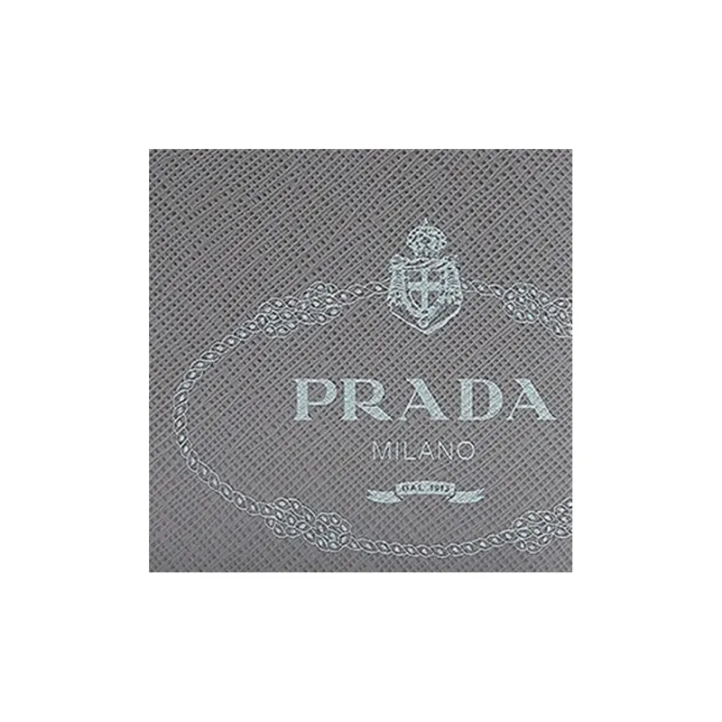 PRADA Leather Wallet Regular Men's Gray-4