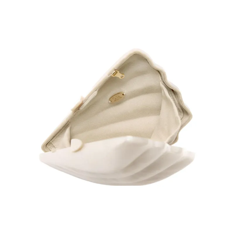 ZARA Acrylic One Shoulder Crossbody Clutches Regular Women's White-4