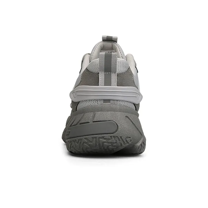 Warrior Breathable Lightweight Height Increasing Low Top Chunky Sneakers Men's Gray-5