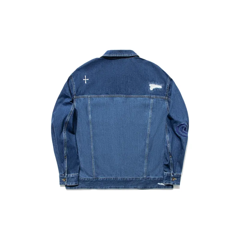 LiNing Denim Jacket Men's Dark Denim Blue-1