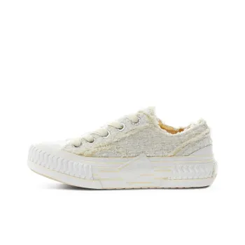 Excelsior Viennetta Tweed Canvas Shoes Unisex Low Top White/Gold