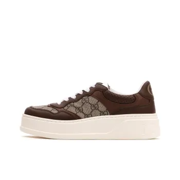 GUCCI Leather Gg Sneaker 'Light Brown' Women's