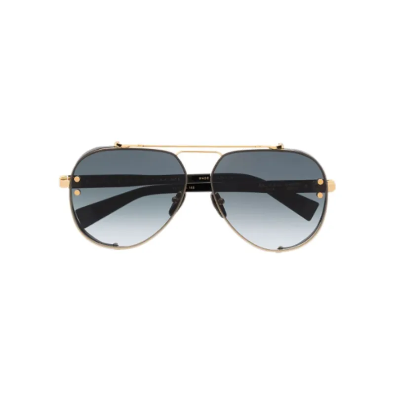 BALMAIN Titanium Acetate Irregular Shape Sunglasses Unisex Black-1