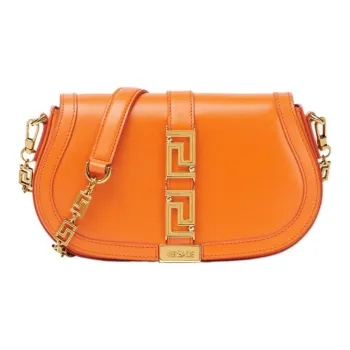 VERSACE Cow Leather Crossbody Bag Shoulder Bag Women's Orange