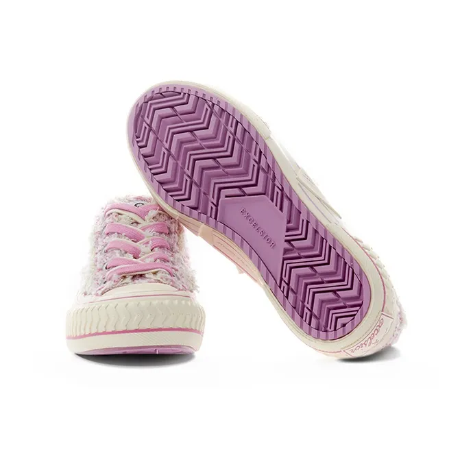 Excelsior Canvas Shoes Unisex Low Top White/Pink-4