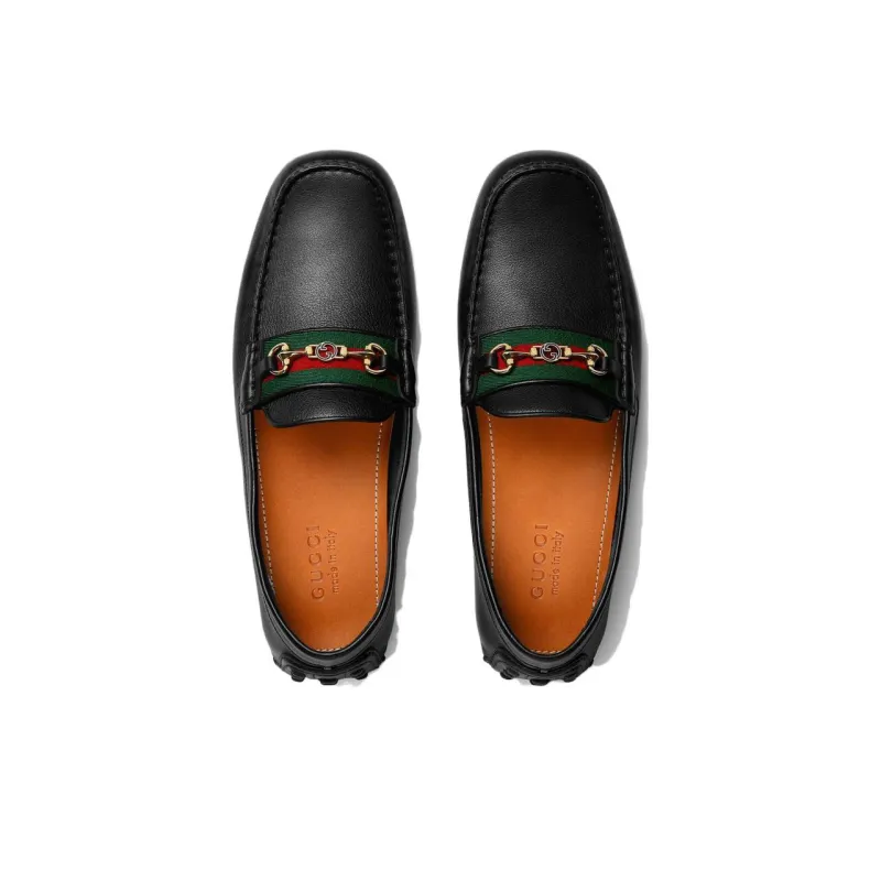 GUCCI Driver 'Horsebit Black Green Red'-3