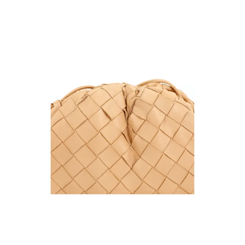 Bottega Veneta Sheepskin Handbag Shoulder Bag Women's Almond-6