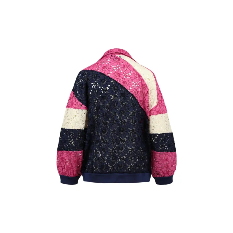 GUCCI Floral Guipure Lace Track Jacket Ink Multi-1