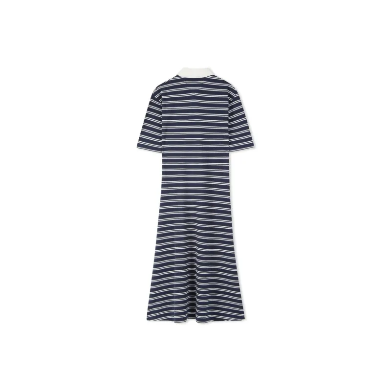 Tommy Hilfiger Short Sleeved Dress Women's Dark Blue Stripes-1