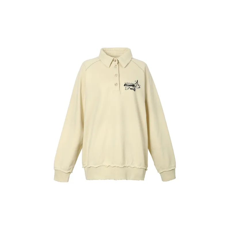 Valeria Obbaco Valeria Obbaco Graffiti Collection Sweatshirts Unisex Beige Yellow-1