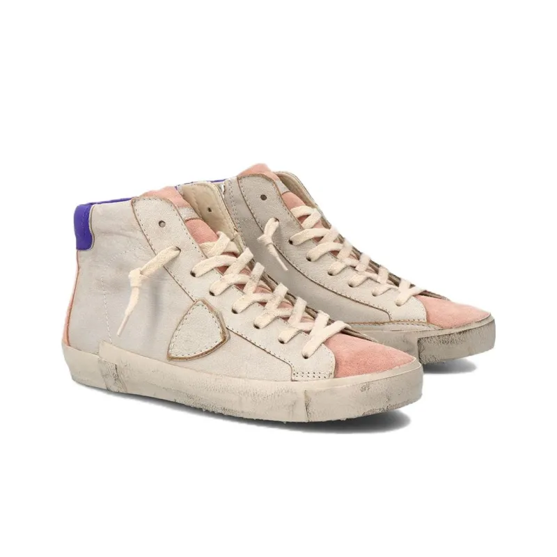 PHILIPPE MODEL Prs High-Top Skateboard Shoes Women's Rose Pink-2