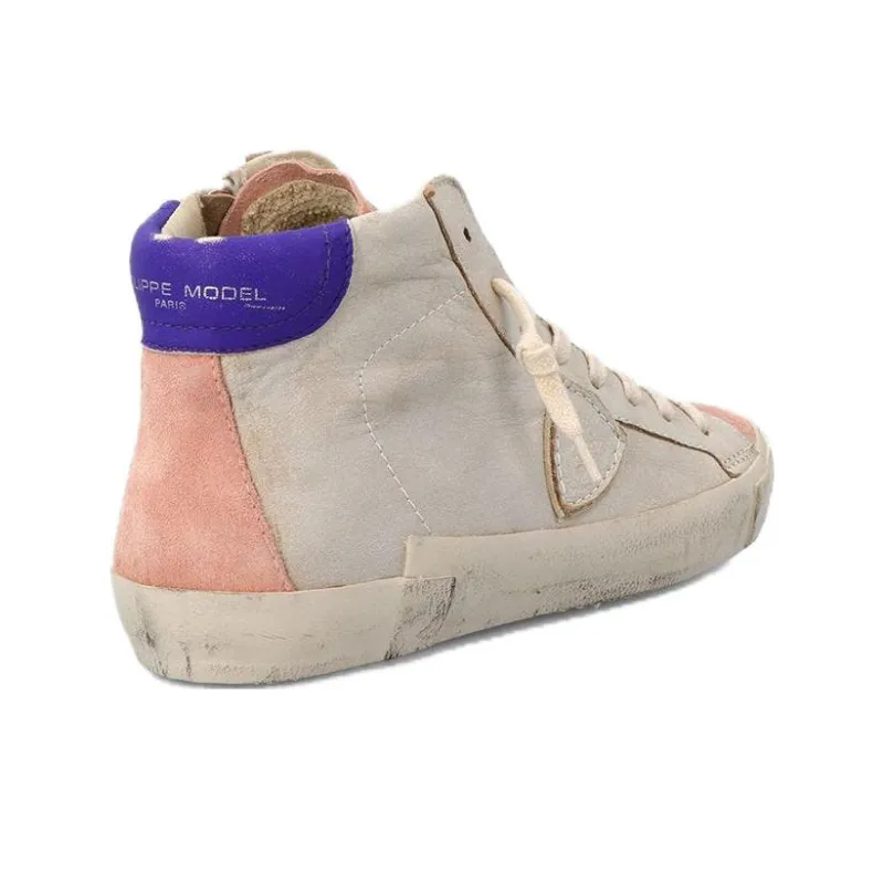 PHILIPPE MODEL Prs High-Top Skateboard Shoes Women's Rose Pink-3