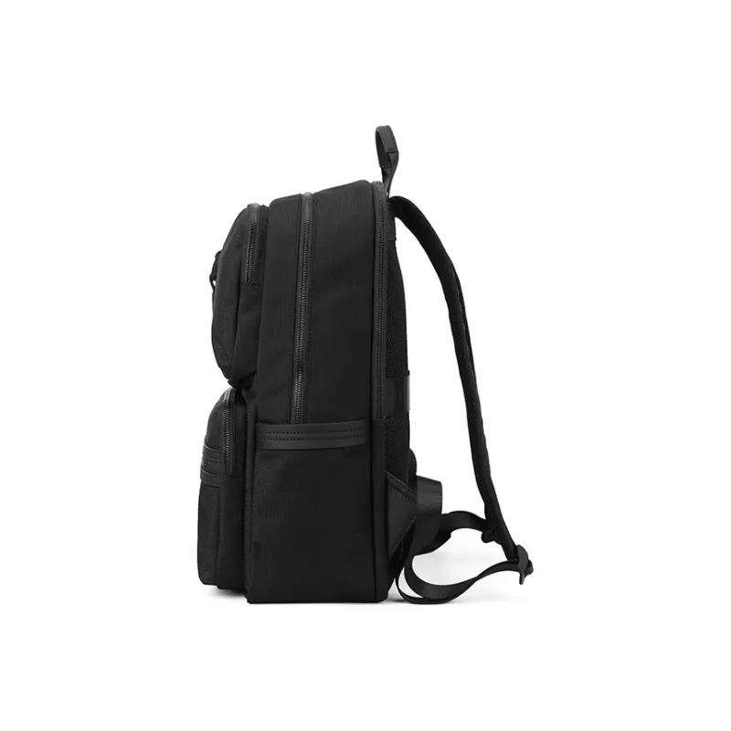 PIERRE CARDIN Genuine Leather Business Laptop Backpack Fashion Trend Travel Bag Men's Black-4