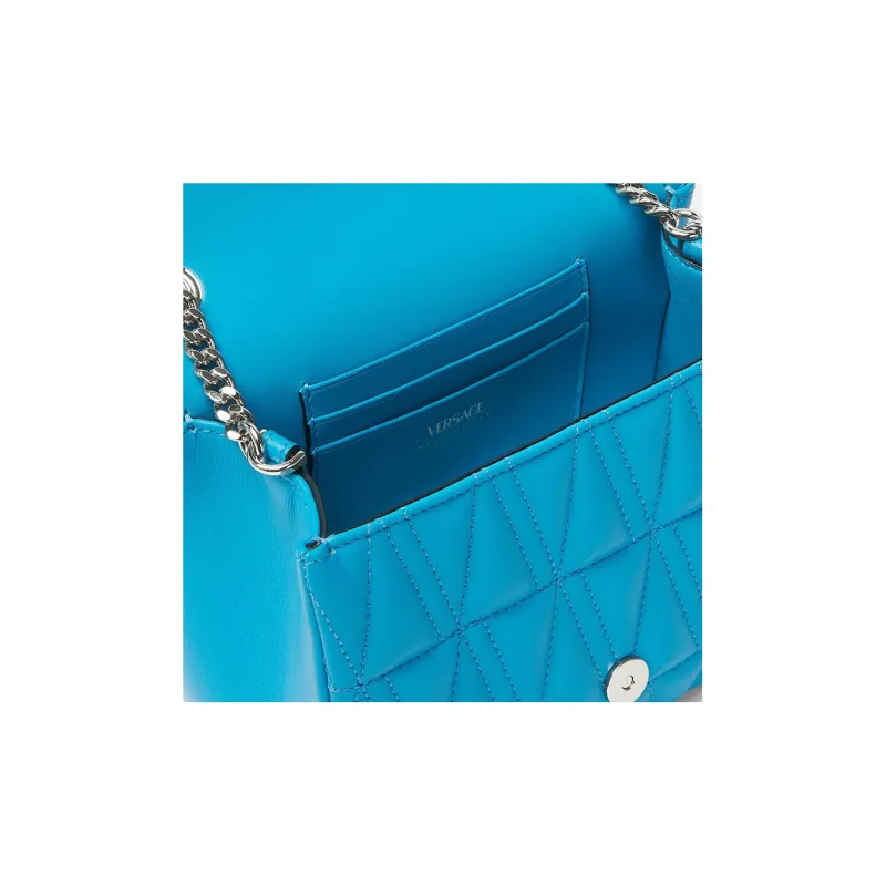 VERSACE Virtus Quilted Evening Bag Blue-3