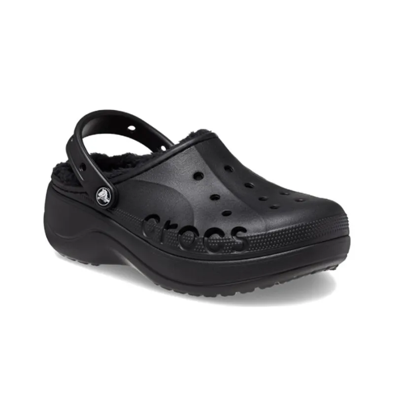 Crocs Baya Platform Lined Clog Sandals 'Black' Women's-1