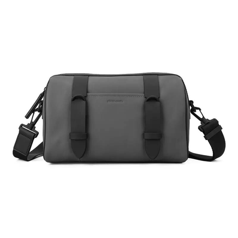 PIERRE CARDIN Cow Leather Crossbody Bag, Shoulder Bag Men's Gray-1