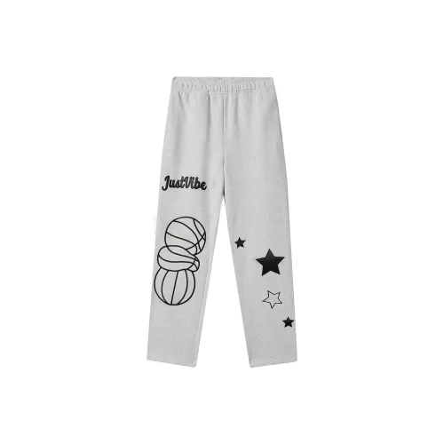 JUST VIBE Casual Pants Unisex Light Gray