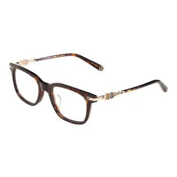 PHILIPP PLEIN Plate And Metal Square Eyeglass Frames Unisex Tortoiseshell