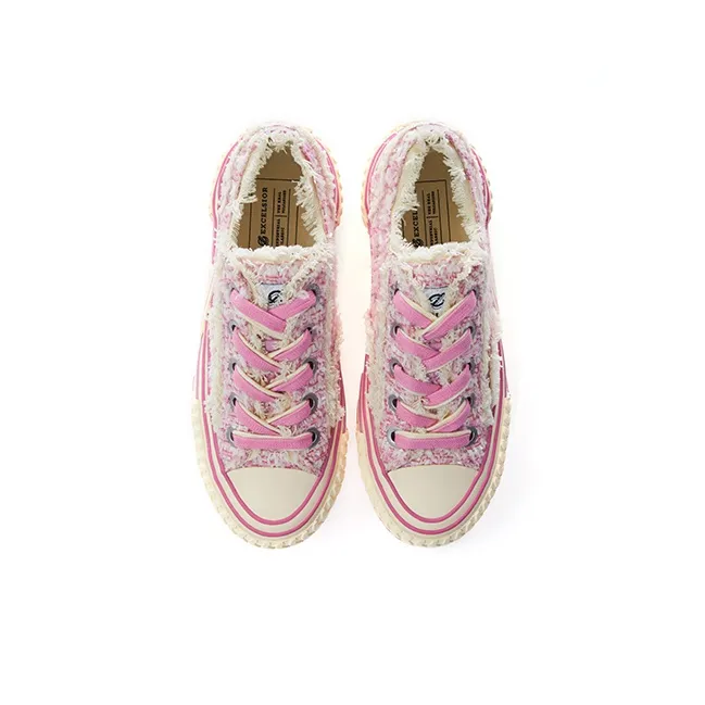 Excelsior Canvas Shoes Unisex Low Top White/Pink-3