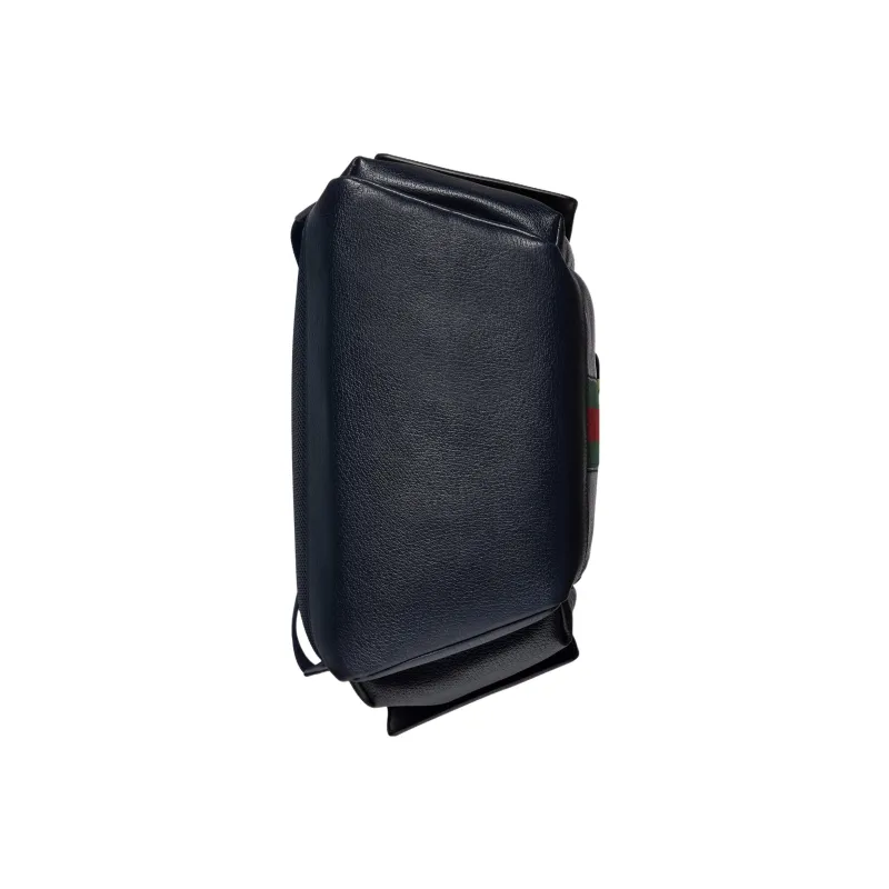 GUCCI Ophidia Leather Backpack Medium Size Men's Blue-6