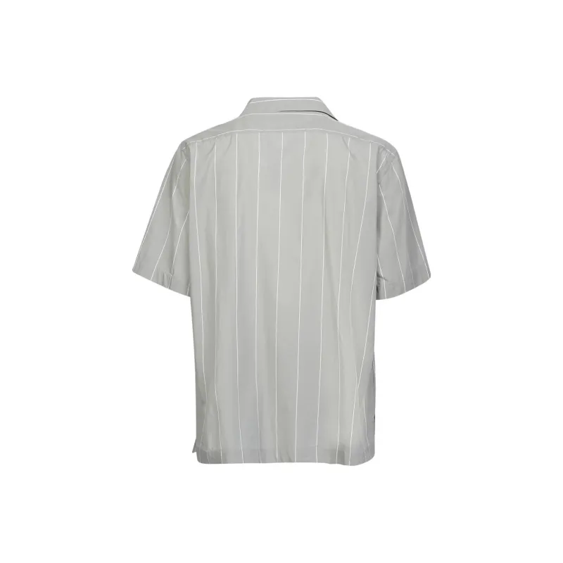 LARDINI Pinstripe Buttoned V Neck Shirt-1
