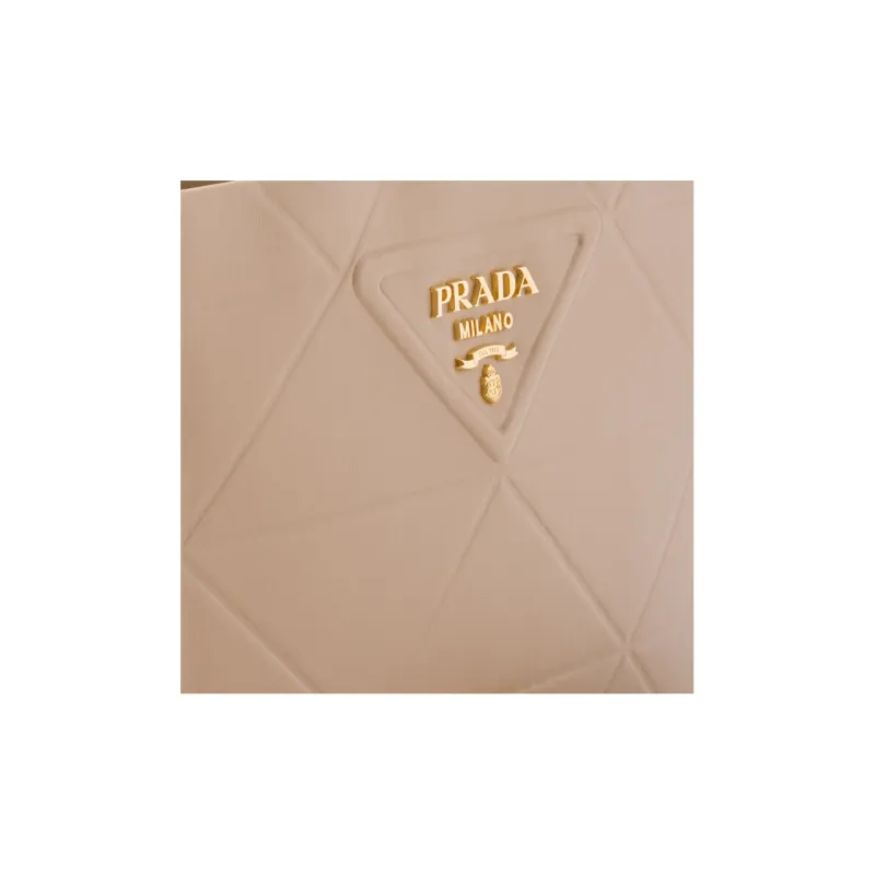PRADA Symbole Leather Shoulder Bag Crossbody Bag Handbag Small Size Women's Sand Beige Yellow-3