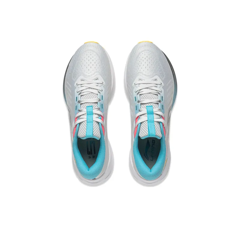 LiNing Wave V2 Cushioning, Slip Resistant, And Abrasion Resistant Low Top Running Shoes Men's Gray Blue-3