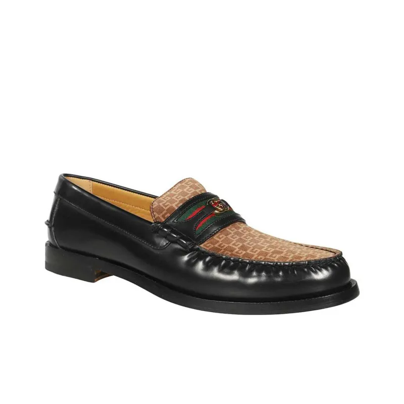 GUCCI Interlocking Loafers Men's Black-2