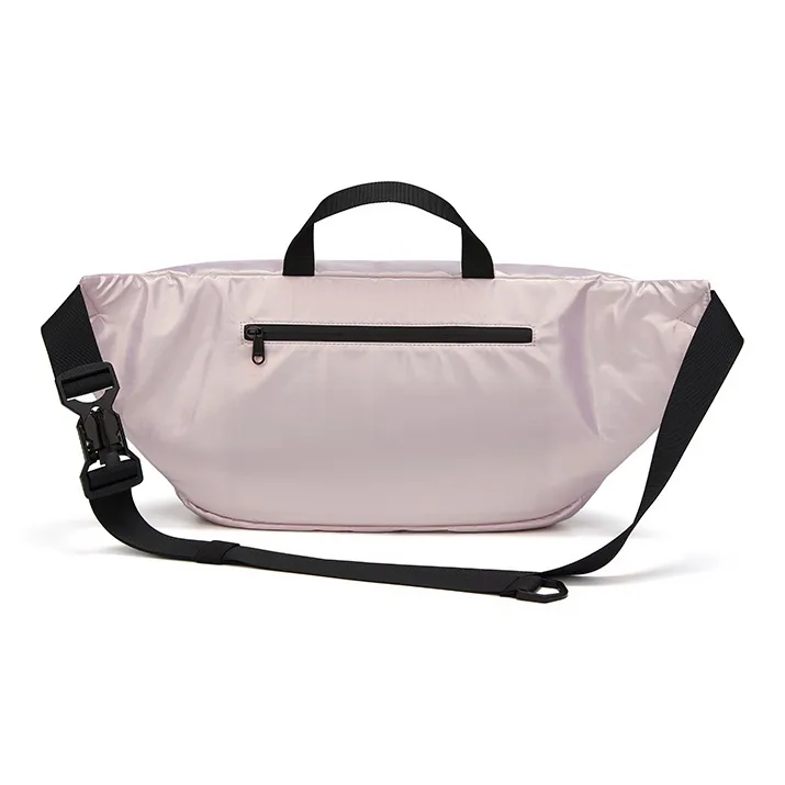 KMV Polyurethane Crossbody Bag Sling Bag Fanny Pack Large Size Unisex Black Light Pink-8