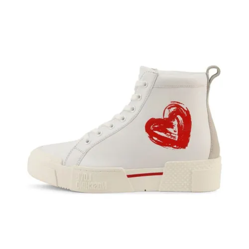 LOVE MOSCHINO Skateboard Shoes Women's High-Top White