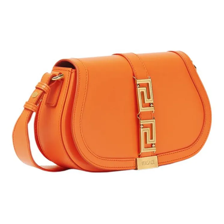 VERSACE Cow Leather Crossbody Bag Shoulder Bag Women's Orange-1