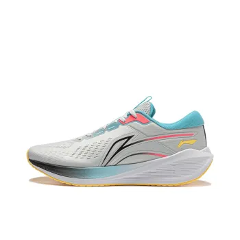 LiNing Wave V2 Cushioning, Slip Resistant, And Abrasion Resistant Low Top Running Shoes Men's Gray Blue