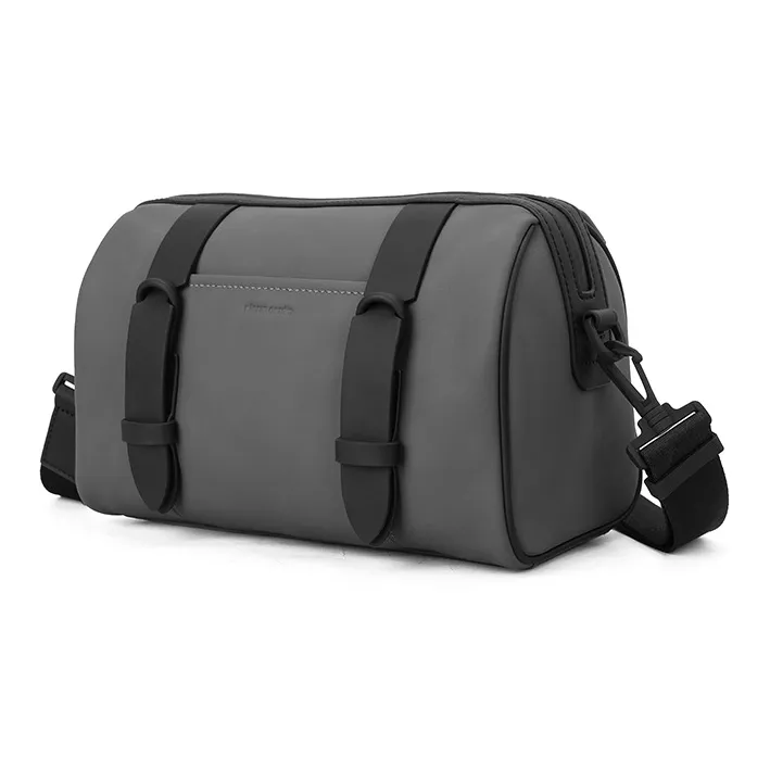 PIERRE CARDIN Cow Leather Crossbody Bag, Shoulder Bag Men's Gray-2