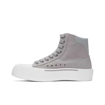 Alexander McQueen Deck Skateboard Shoes Men High-Top Gray