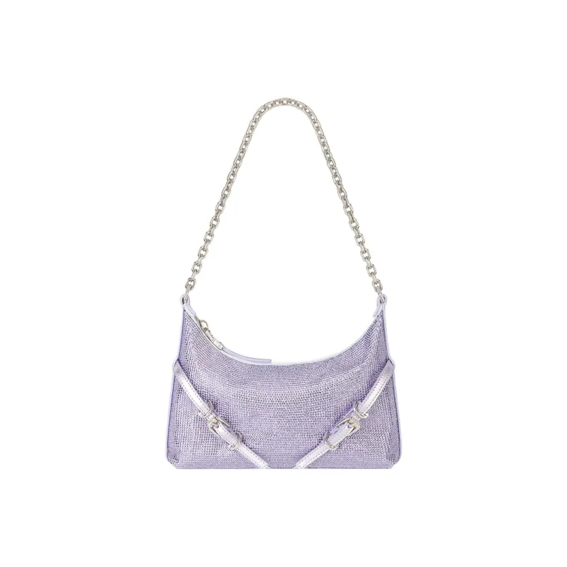 Givenchy Voyou Rhinestone Satin Handbag, Shoulder Bag Women's Purple-0