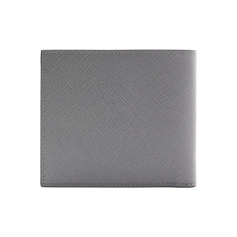 PRADA Leather Wallet Regular Men's Gray-1