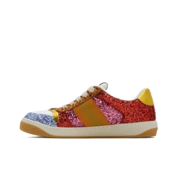 GUCCI Glitter Embellished Screener Sneakers Multi Women's