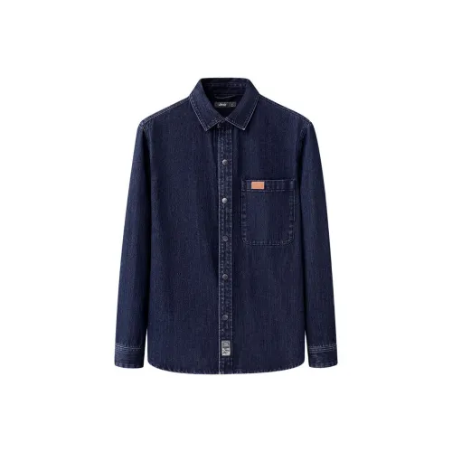 Jeep Shirts Men Denim Blue