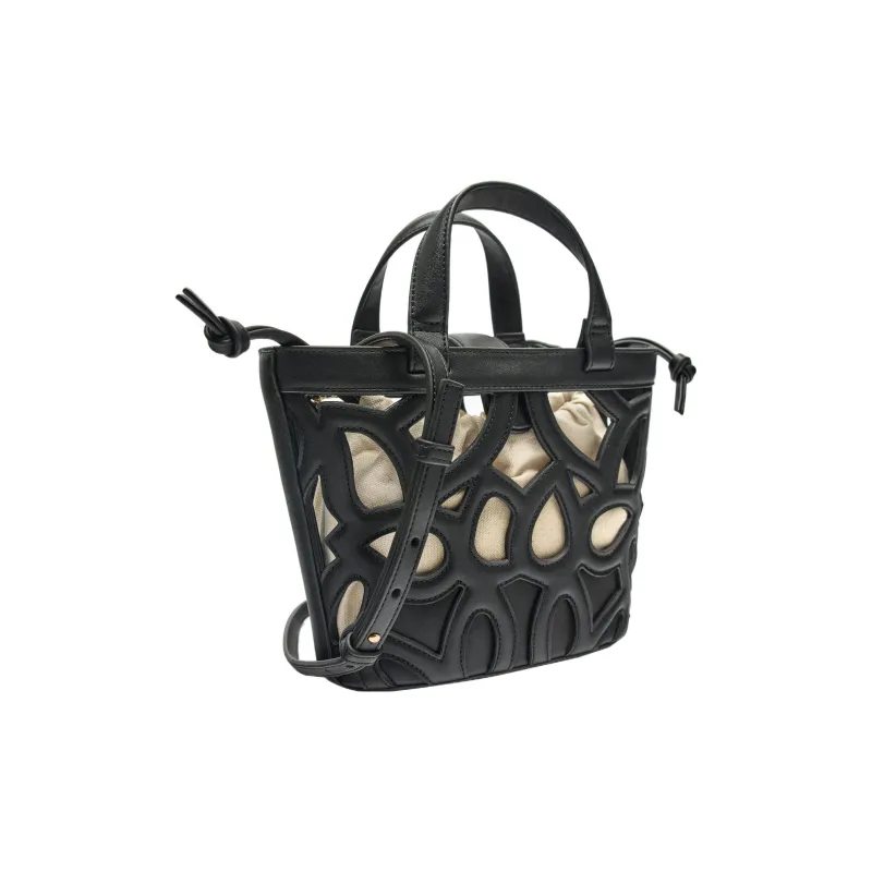 ZARA Polyurethane Tote Bag Shopping Bag Shoulder Bag Crossbody Bag Handbag Mini Women's Black-1