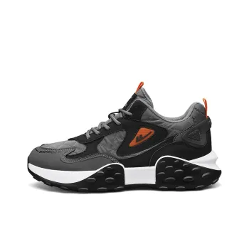 Warrior Non slip Wear resistant Shock Absorption Low Top Chunky Sneakers Men's Black Gray Orange