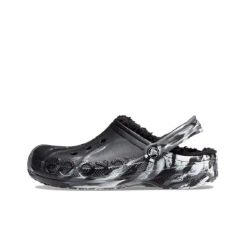Crocs Baya Lined Marbled Clogs 'Black Silver'