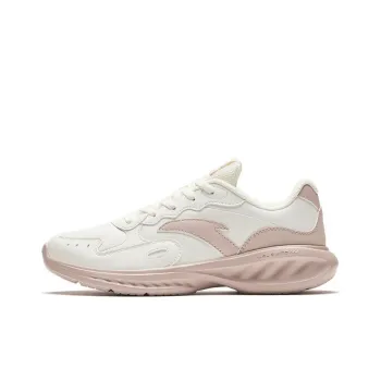 Anta Cushioned Waterproof And Breathable Low Top Running Shoes Women's Pink White