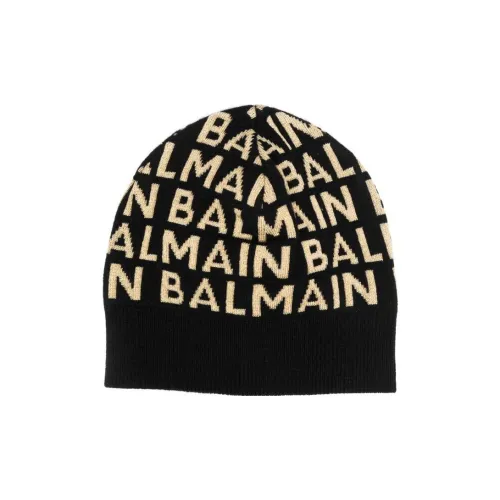 BALMAIN Kids Logo-intarsia Knitted Beanie