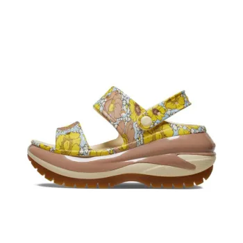 Crocs Mega Crush Retro Floral Sandals 'Vanilla Cork'