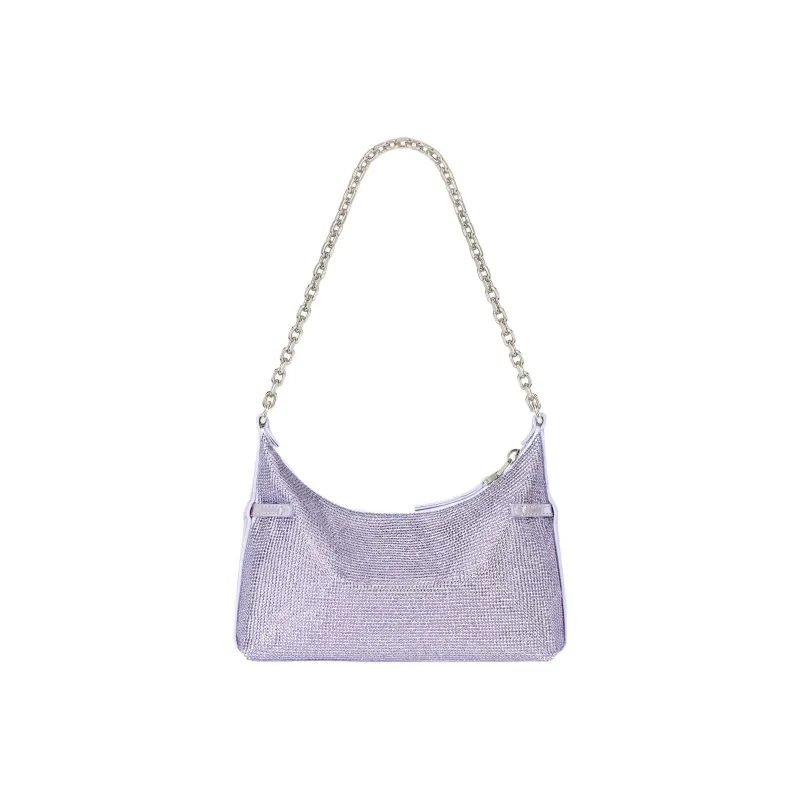 Givenchy Voyou Rhinestone Satin Handbag, Shoulder Bag Women's Purple-2