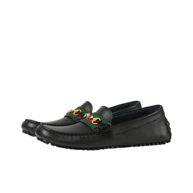 GUCCI Driver 'Horsebit Black Green Red'-2