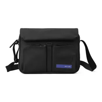 PIERRE CARDIN New Arrival Fabric Messenger Bag Shoulder Bag For Men's Workwear Men's Black