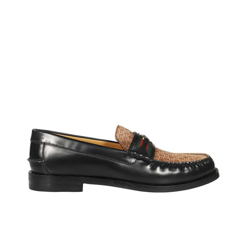 GUCCI Interlocking Loafers Men's Black-1